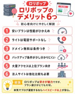ロリポップのデメリット6つを解説した図